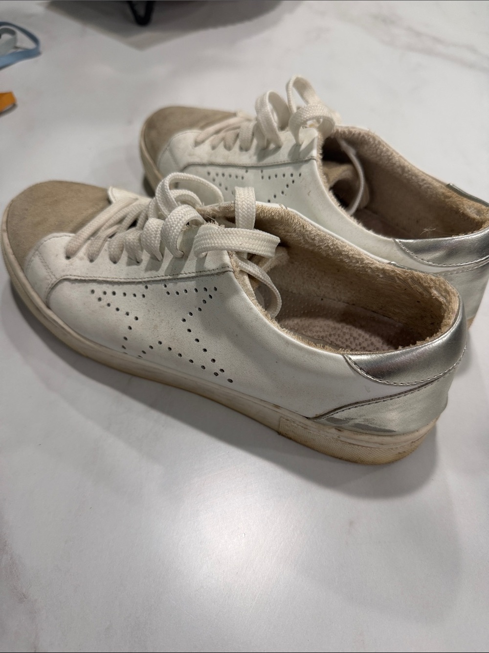Seven7 White and Silver Women's Sneakers
